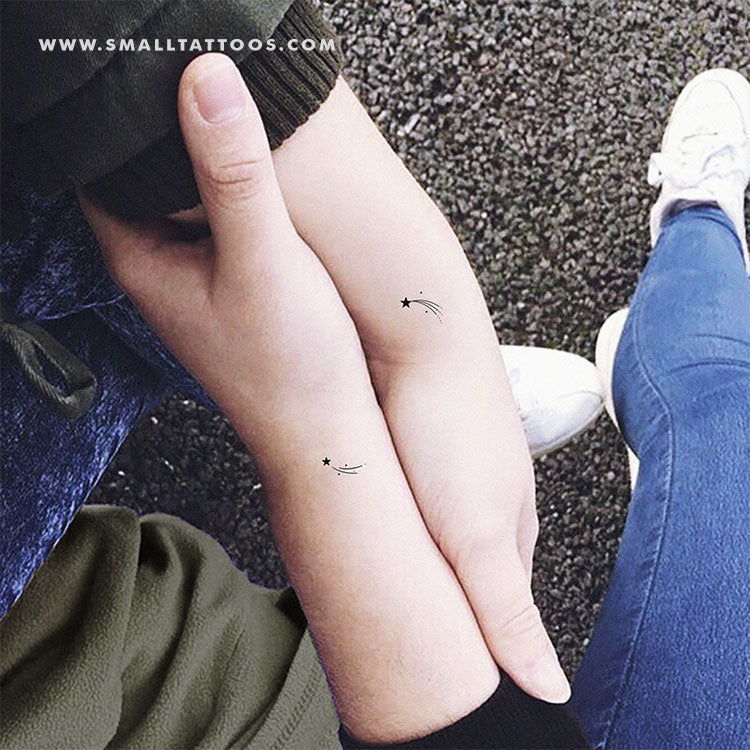 Matching Shooting Stars Temporary Tattoo (Set of 3+3) – Small Tattoos